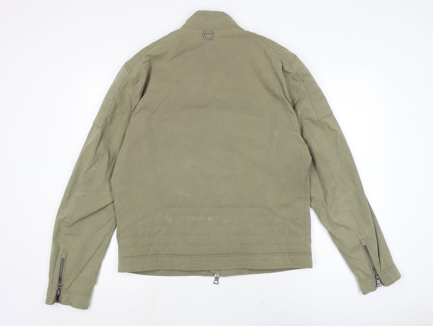 MNG Mens Green Biker Jacket Size L Zip