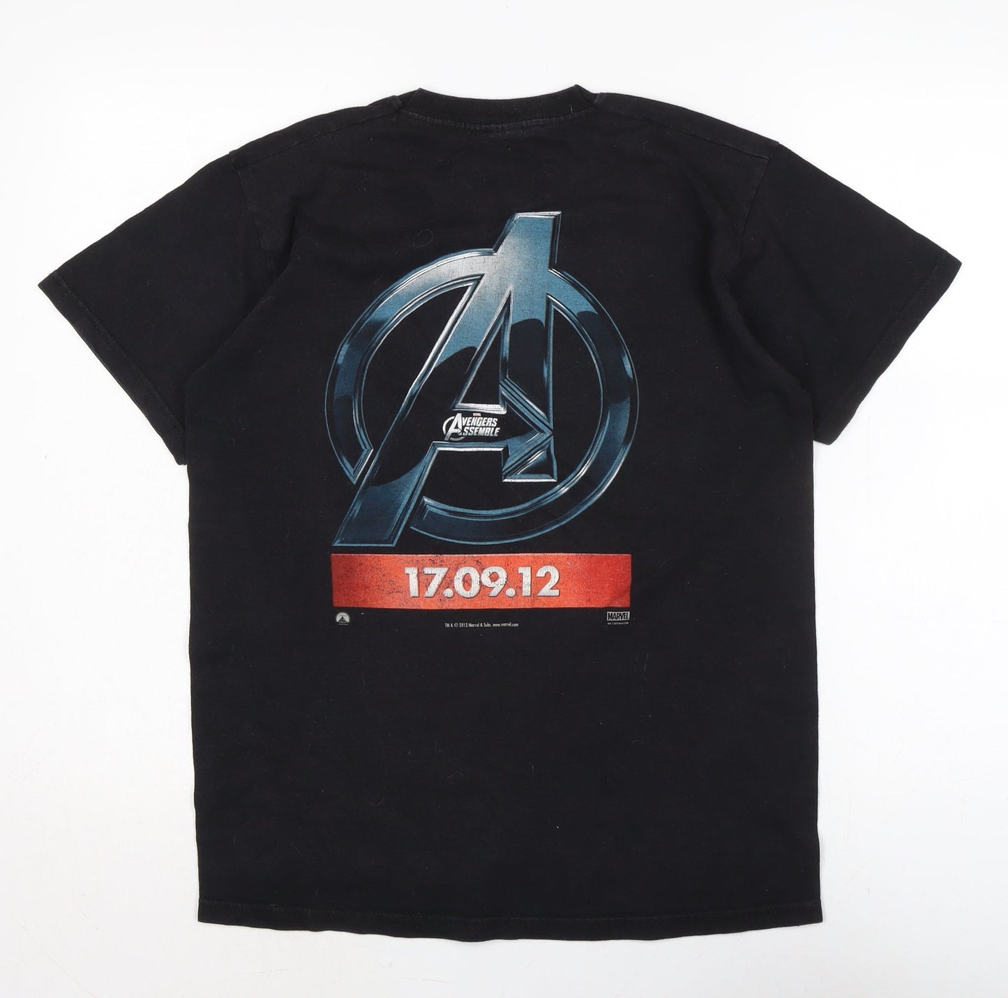Avengers Mens Black Cotton T-Shirt Size M Crew Neck
