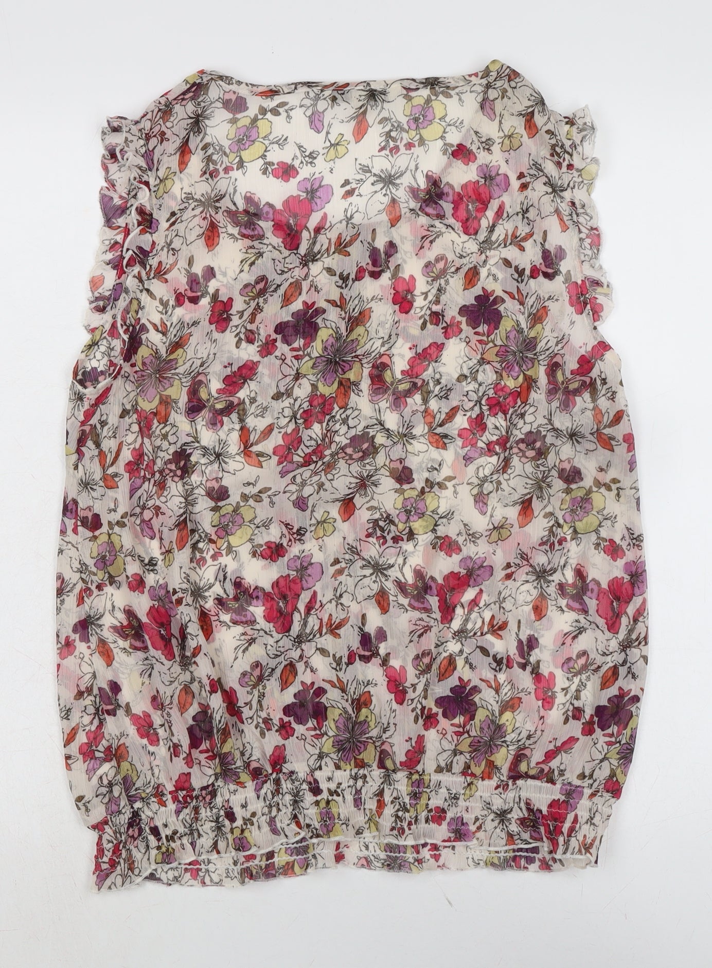 Casual collection Womens Multicoloured Floral Polyester Basic Blouse Size 14 Collared