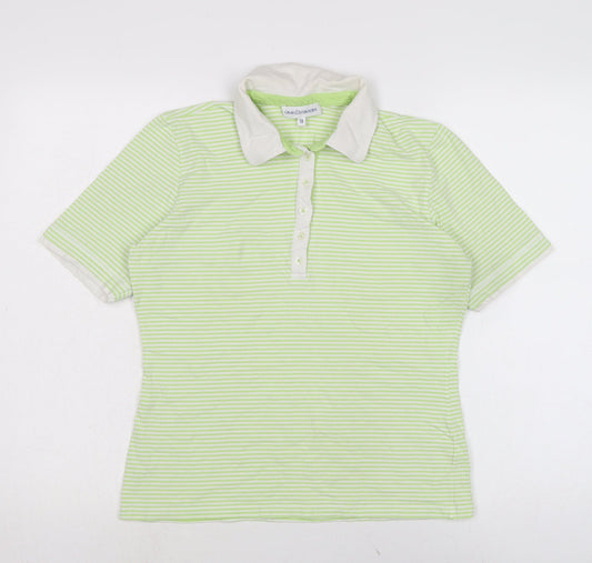 Gray & Osborne Womens Green Cotton Basic T-Shirt Size 18 Collared - Check measurements