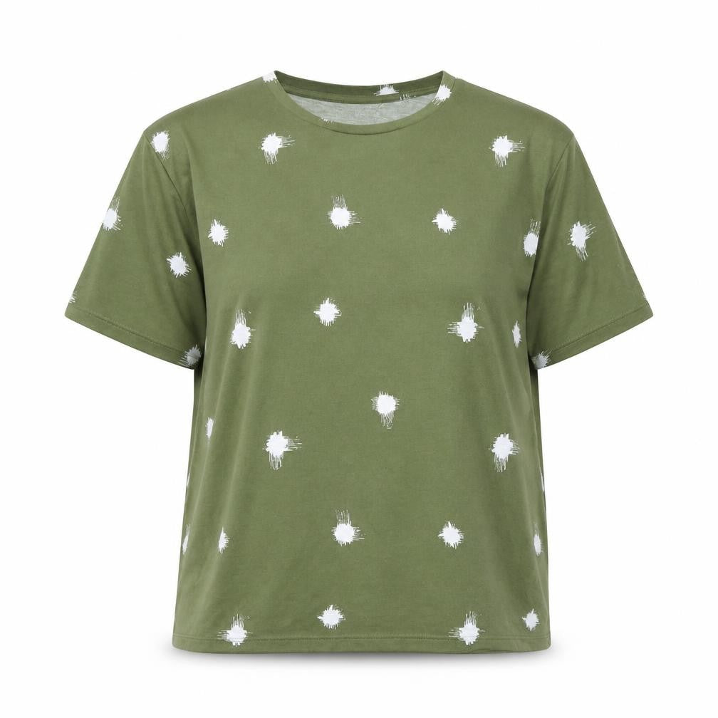 Marks & Spencer Womens Green Polyester Basic T-Shirt Size 10 Crew Neck