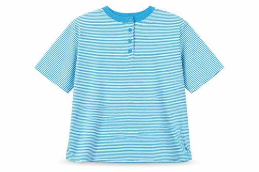 carriage court Womens Blue Cotton Basic T-Shirt Size M Crew Neck