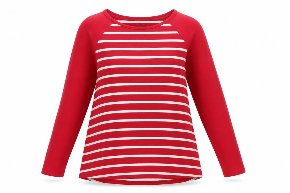 Lands' End Womens Red Cotton Basic T-Shirt Size S Crew Neck