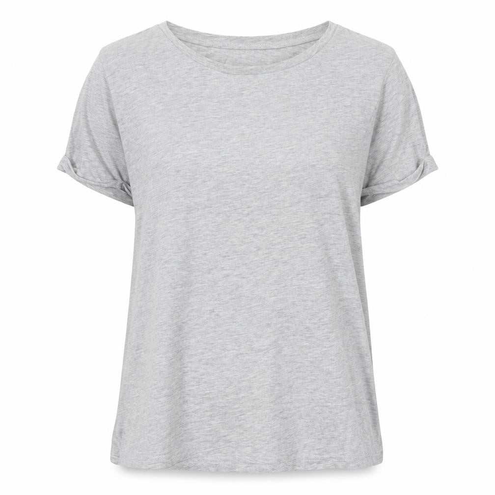 Brave Soul Womens Grey Cotton Basic Polo Size L Boat Neck