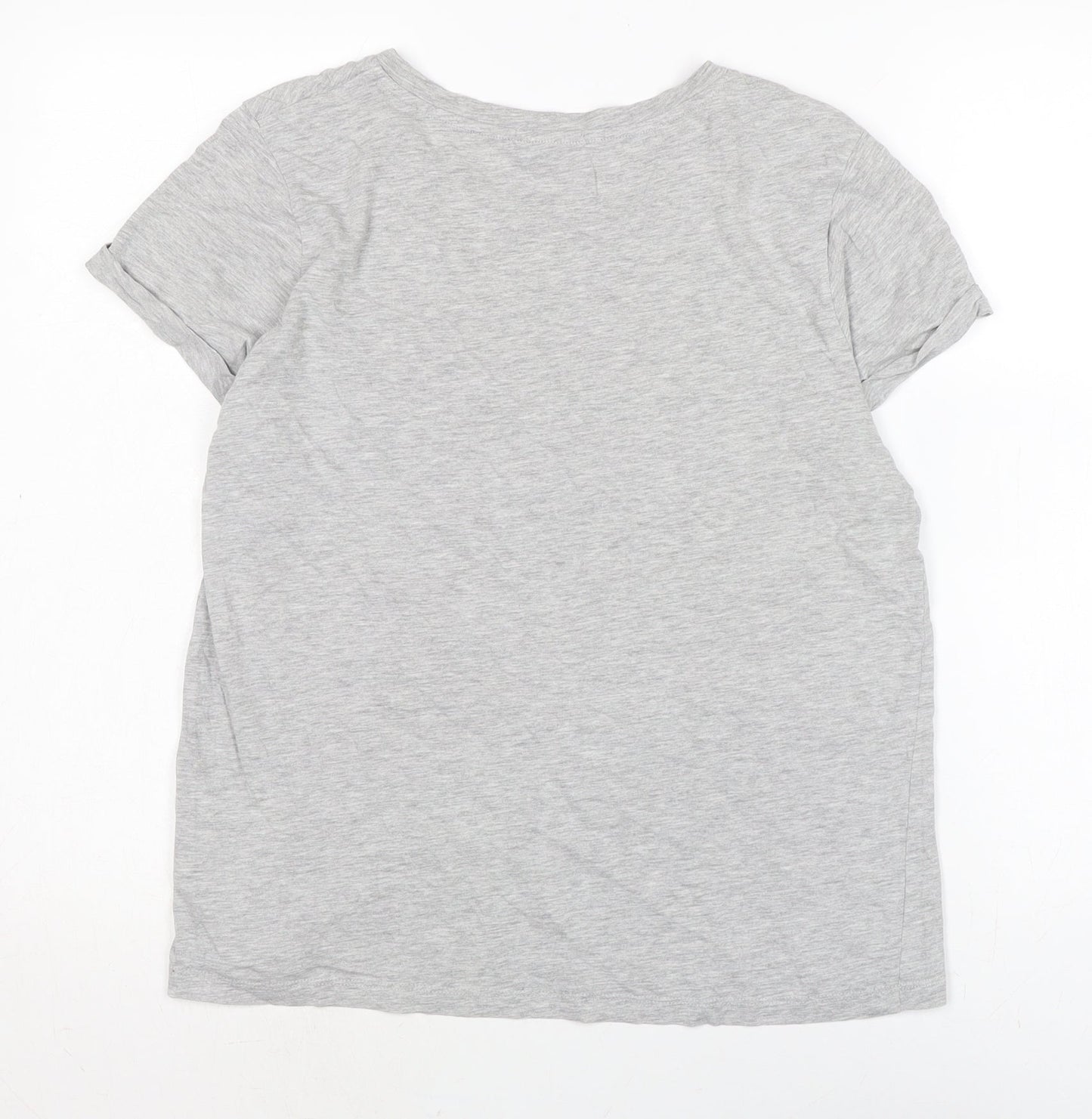 Brave Soul Womens Grey Cotton Basic Polo Size L Boat Neck