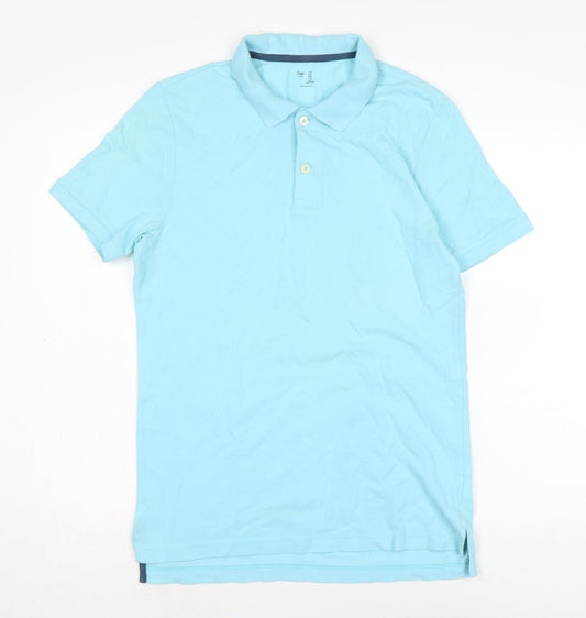 Gap Mens Blue Cotton T-Shirt Size S Collared