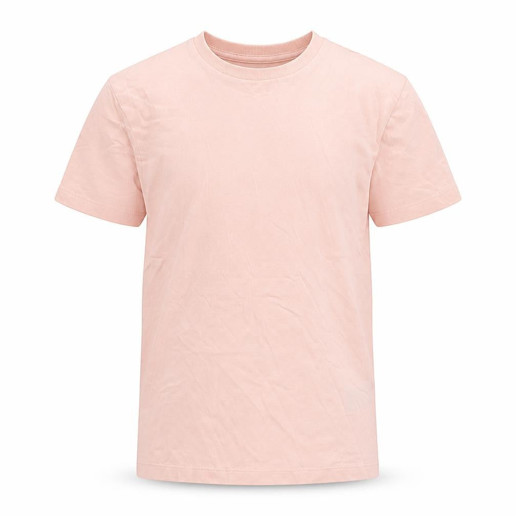 Marks & Spencer Girls Pink Cotton Basic Polo Size 8-9 Years Crew Neck