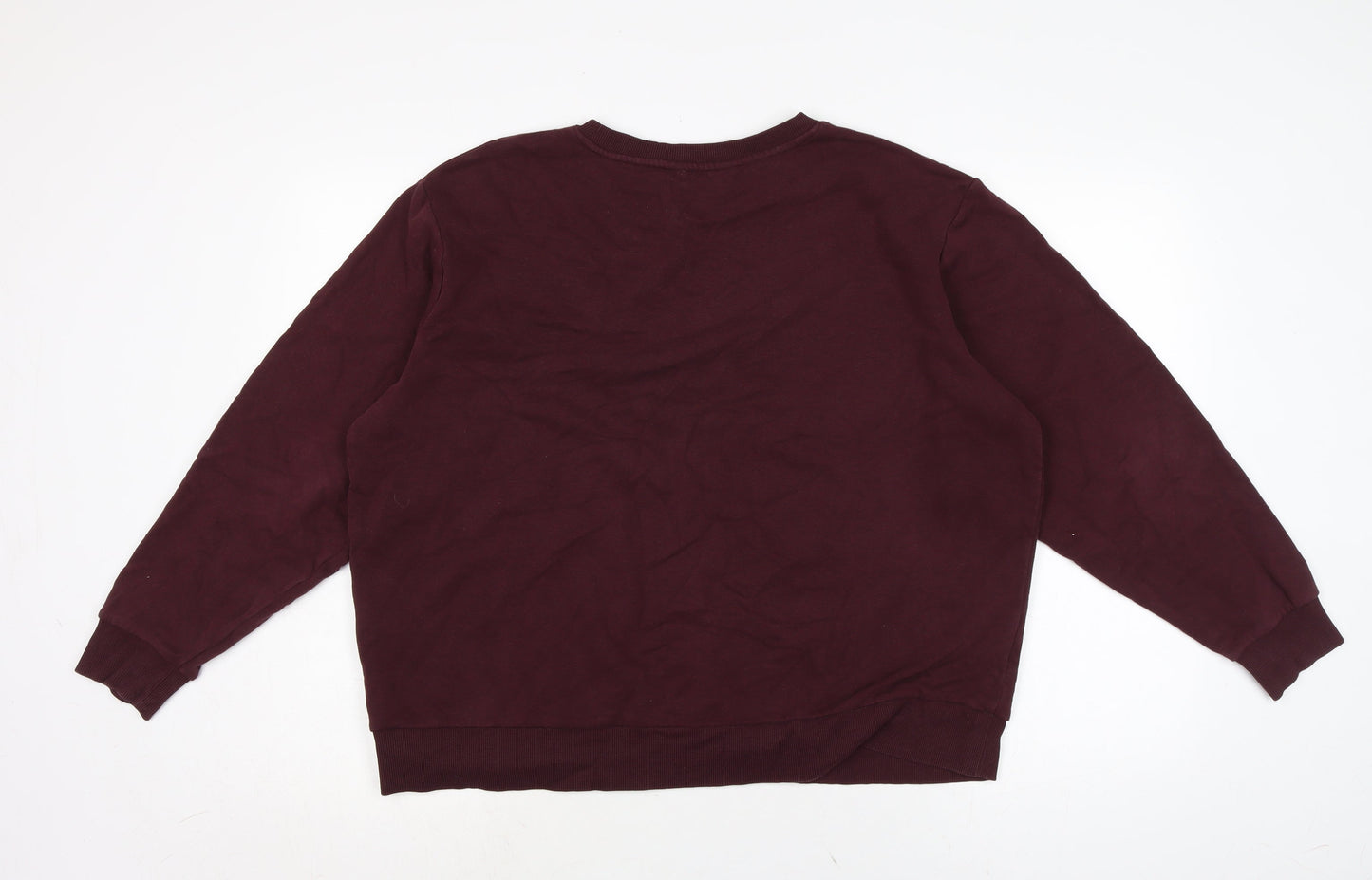 Marks and Spencer Womens Red Cotton Pullover Sweatshirt Size L