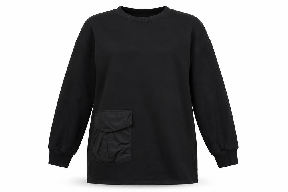 Zara Womens Black Cotton Pullover Sweatshirt Size L