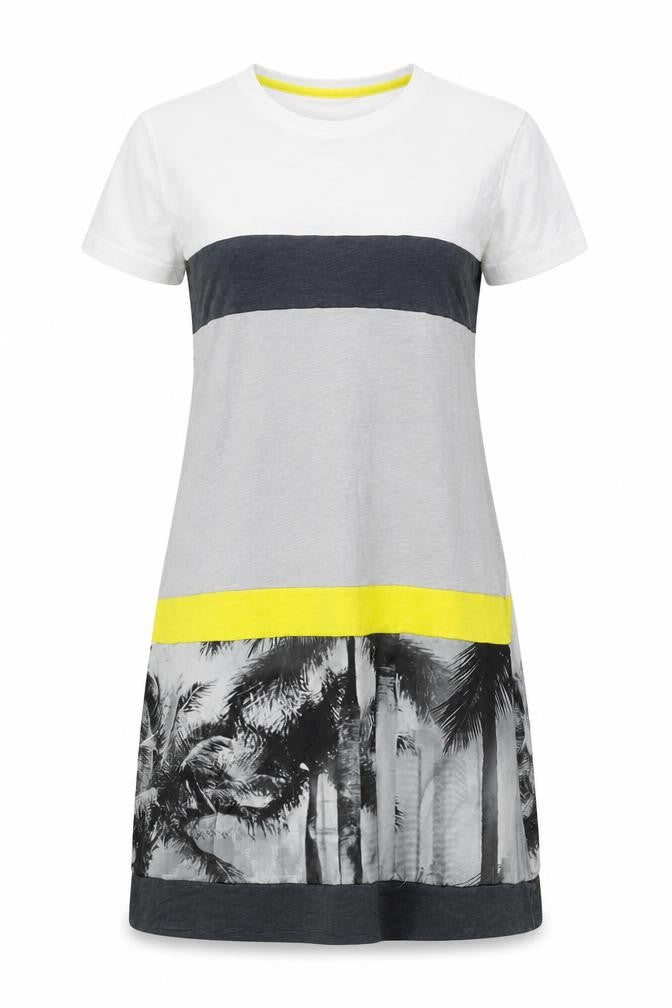 Miss Captain Womens Multicoloured Cotton T-Shirt Dress Size 8 Round Neck Pullover