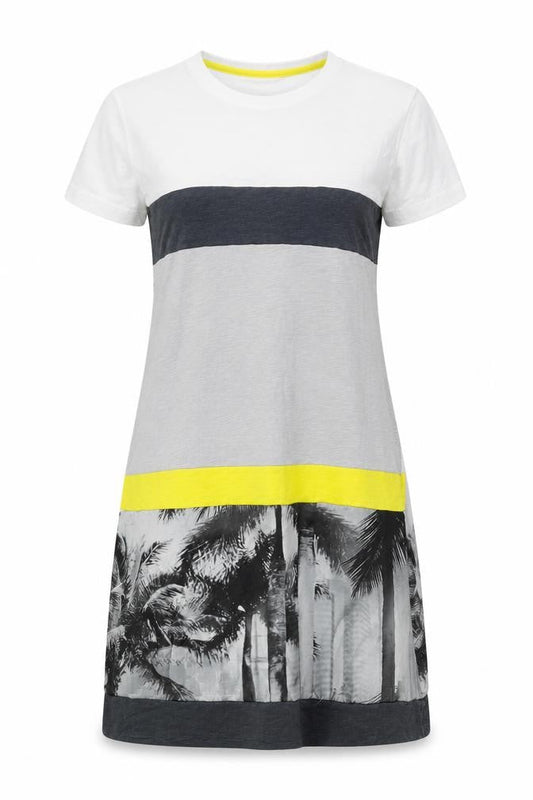Miss Captain Womens Multicoloured Cotton T-Shirt Dress Size 8 Round Neck Pullover