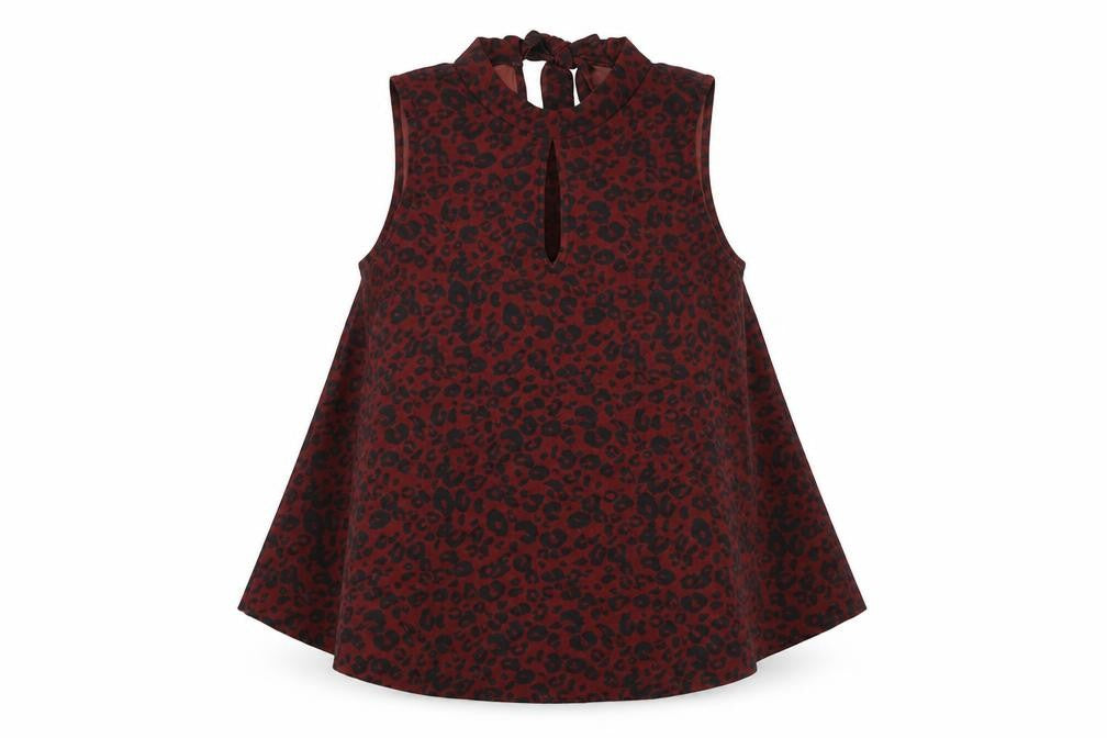 NEXT Womens Brown Animal Print Polyester Basic Tank Size M Round Neck - Leopard Print