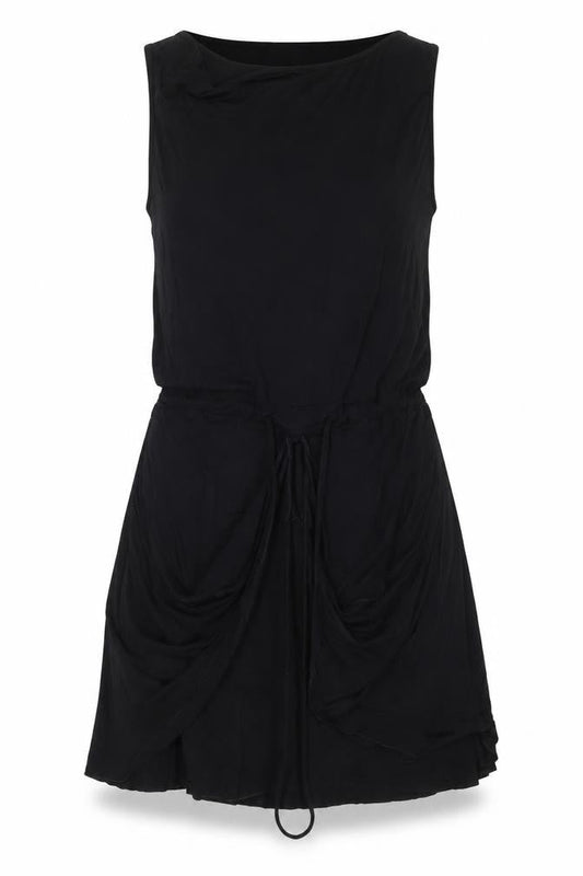 Poolgirl Womens Black Viscose T-Shirt Dress Size XS Round Neck Pullover - Cut Out Detail