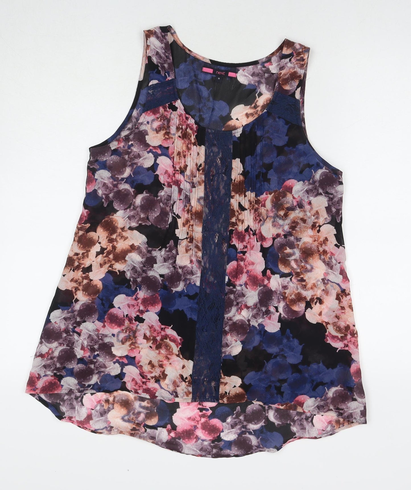 NEXT Womens Multicoloured Floral Polyester Basic Blouse Size 10 Round Neck