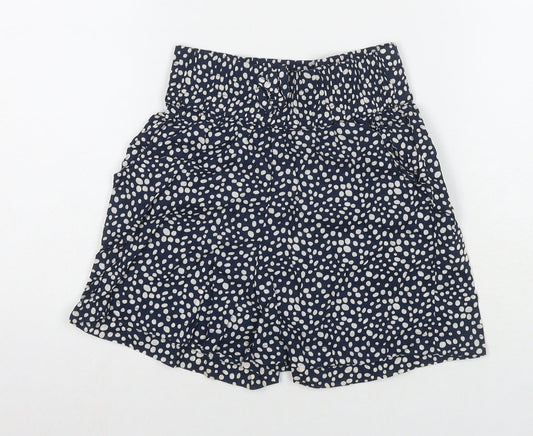 Ribbon Girls Blue Polka Dot Cotton Mom Shorts Size 9-10 Years L3 in Regular Drawstring