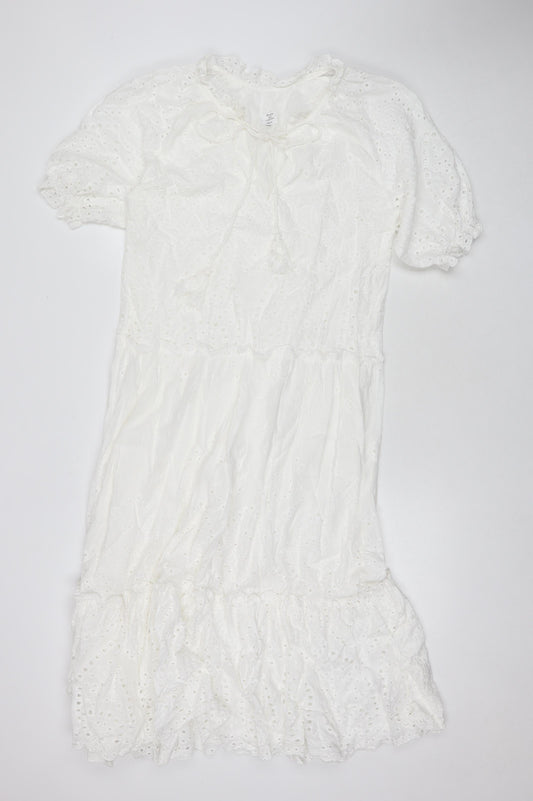 Drole De Copine Womens White Cotton A-Line Size S Round Neck Pullover - Size S/M