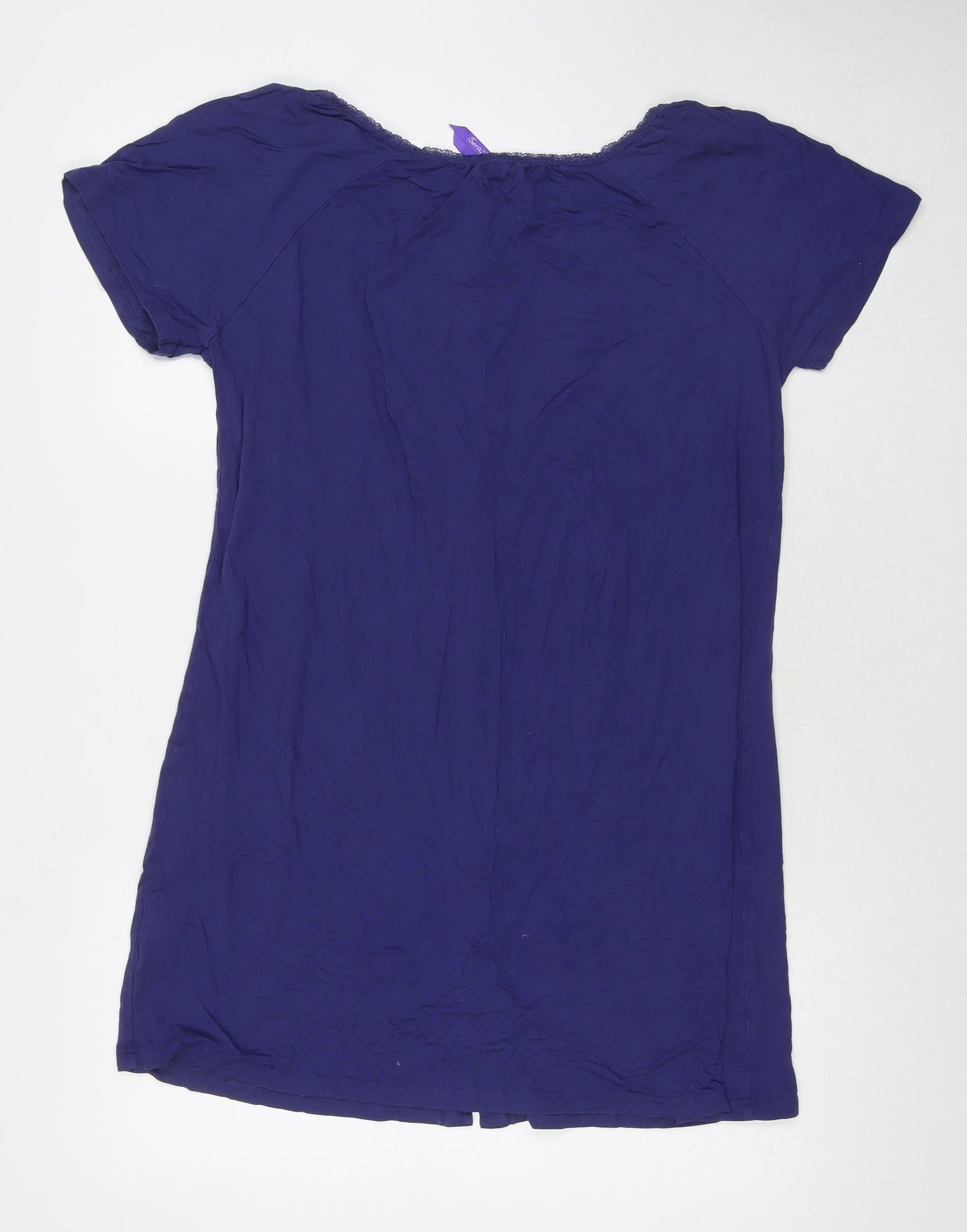 Seraphine Womens Blue Viscose Shirt Dress Size M Round Neck Snap