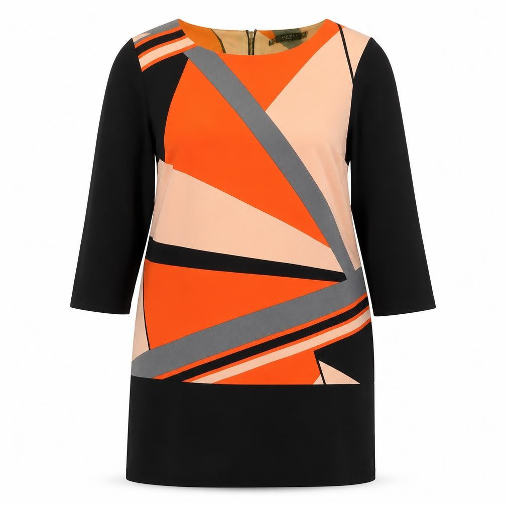 Principles Womens Multicoloured Colourblock Polyester A-Line Size 16 Round Neck Zip