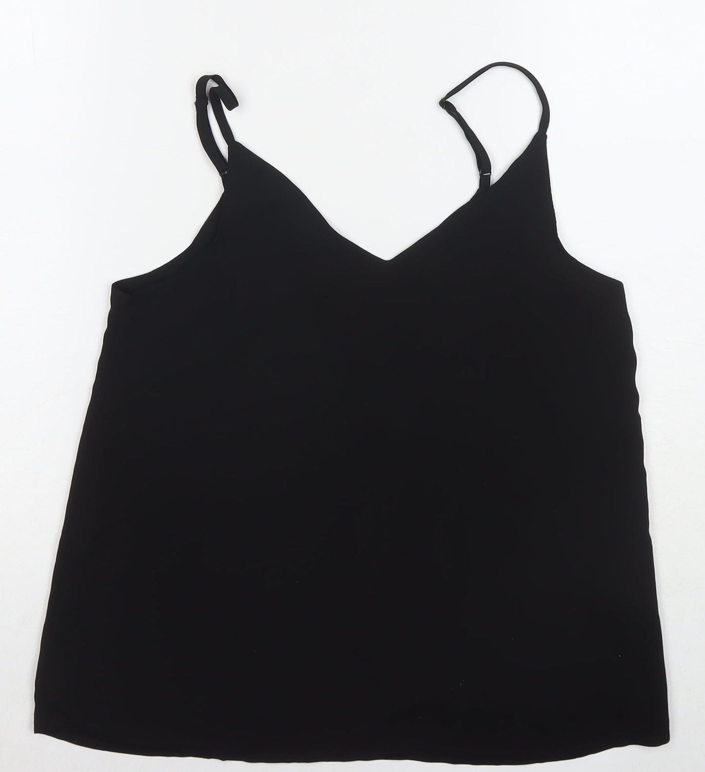 Cotton:On Womens Black Polyester Basic Tank Size XS Round Neck
