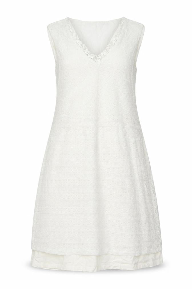 Red Herring Womens White Polyester A-Line Size 14 V-Neck Pullover