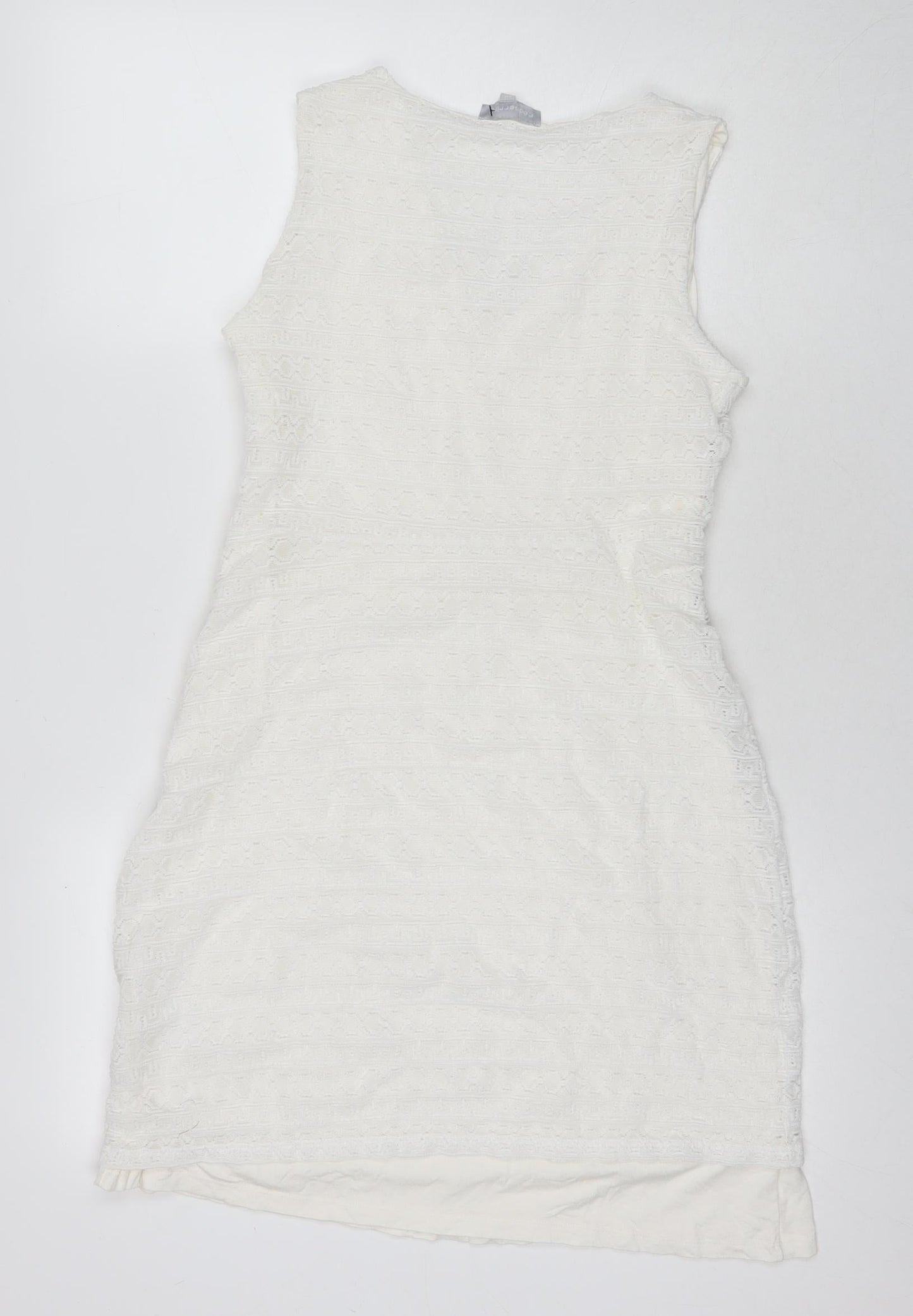 Red Herring Womens White Polyester A-Line Size 14 V-Neck Pullover