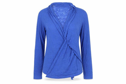 Northern Reflections Womens Blue Floral Cotton Kimono T-Shirt Size S V-Neck