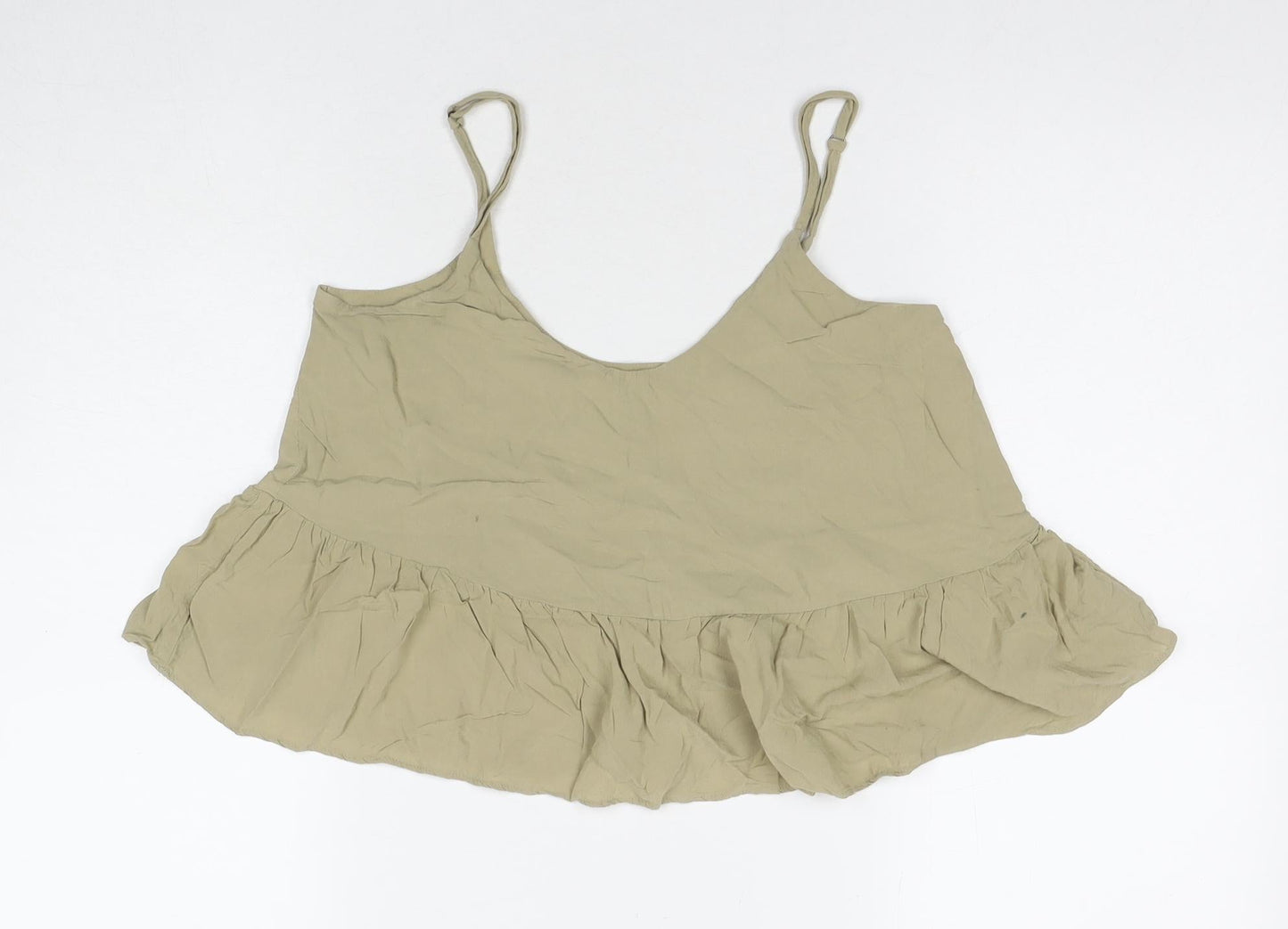 Topshop Womens Brown Viscose Basic Tank Size 6 Scoop Neck