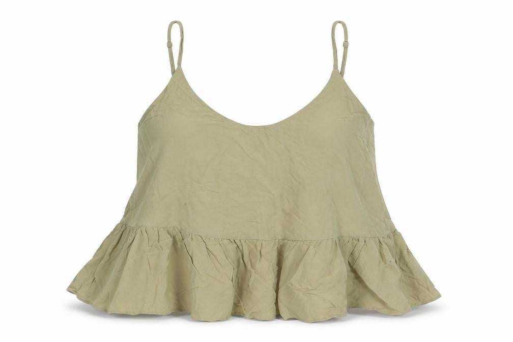 Topshop Womens Brown Viscose Basic Tank Size 6 Scoop Neck