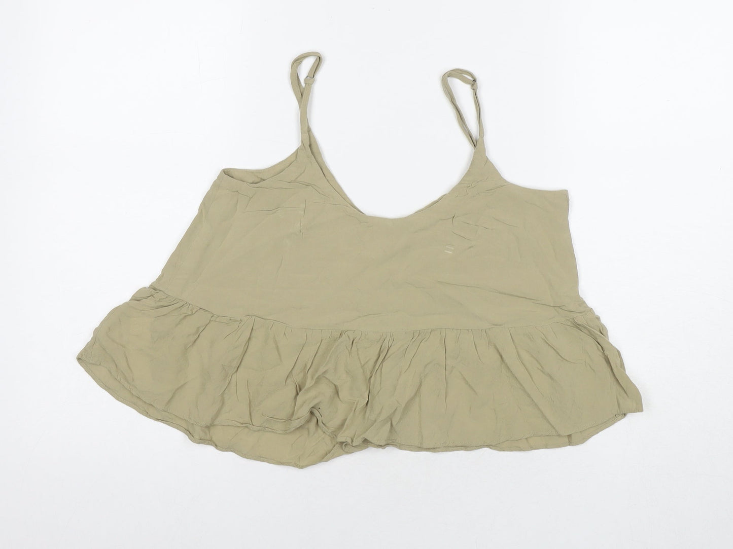 Topshop Womens Brown Viscose Basic Tank Size 6 Scoop Neck