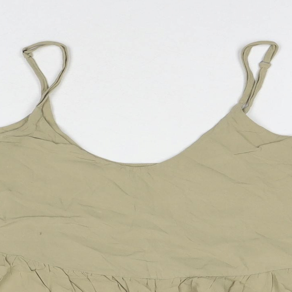 Topshop Womens Brown Viscose Basic Tank Size 6 Scoop Neck