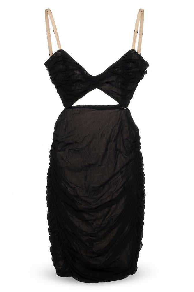 Miss Moda Womens Black Polyester Bodycon Size 6 Sweetheart Zip