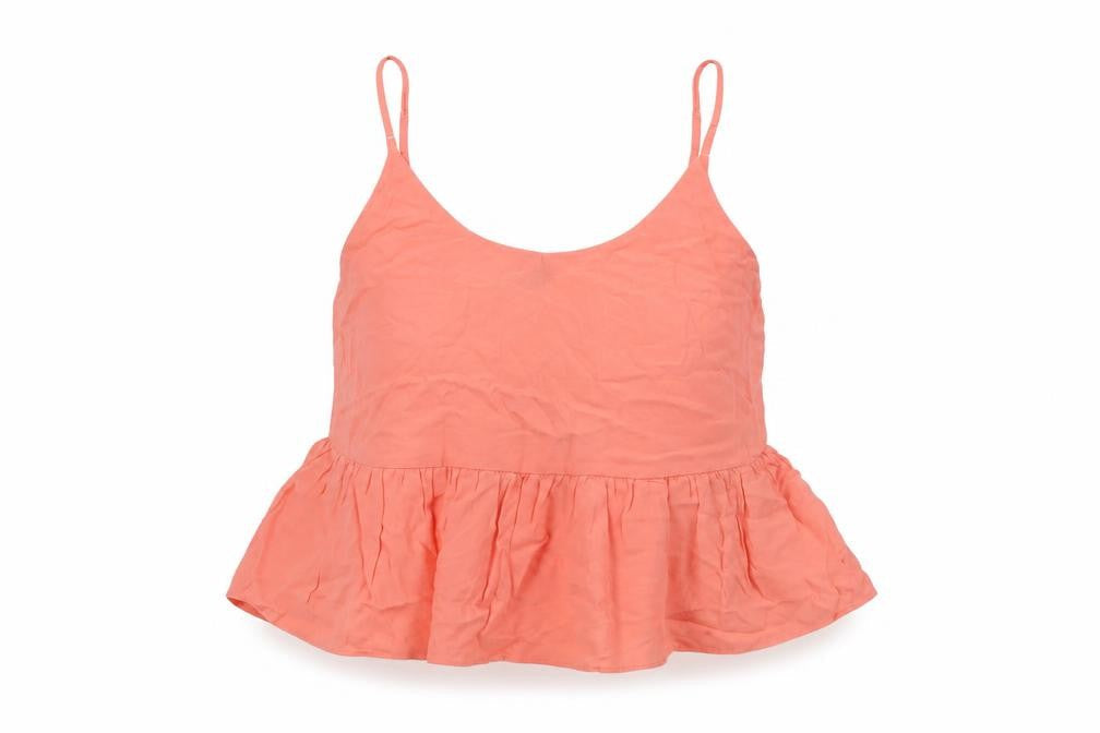 Topshop Womens Orange Viscose Basic Tank Size 4 Round Neck