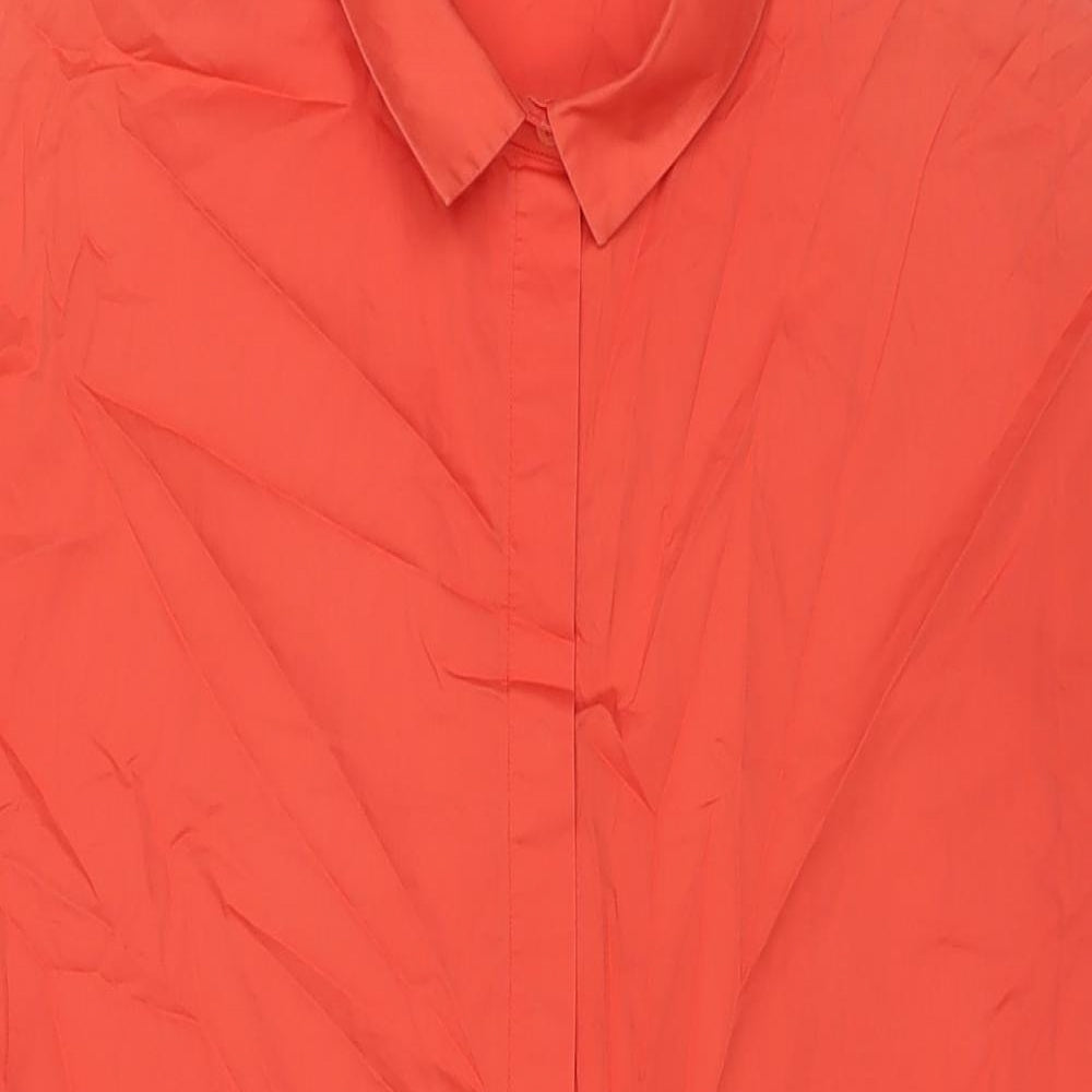 Peserico Womens Orange Cotton A-Line Size 16 Collared Pullover