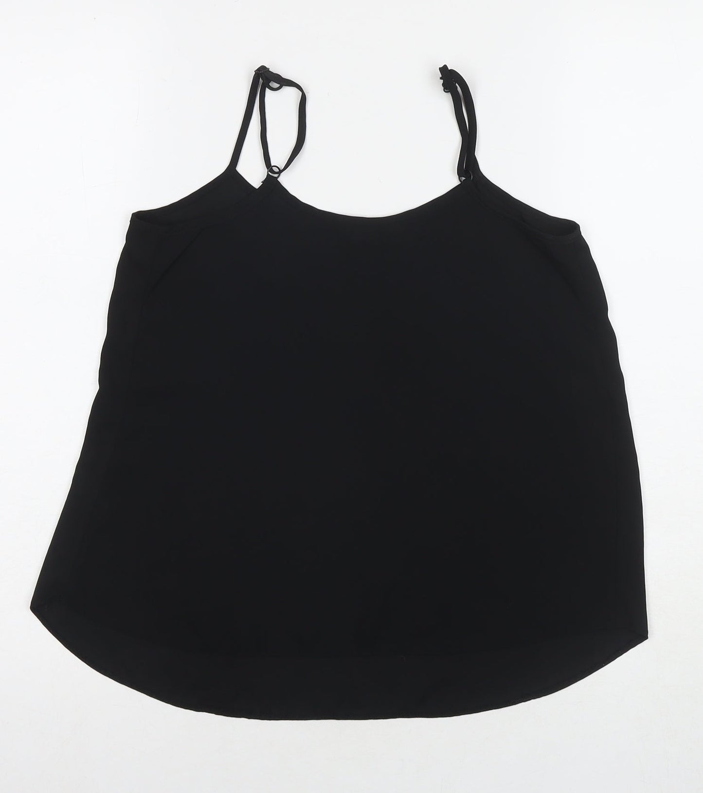 Dorothy Perkins Womens Black Polyester Basic Tank Size 6 V-Neck