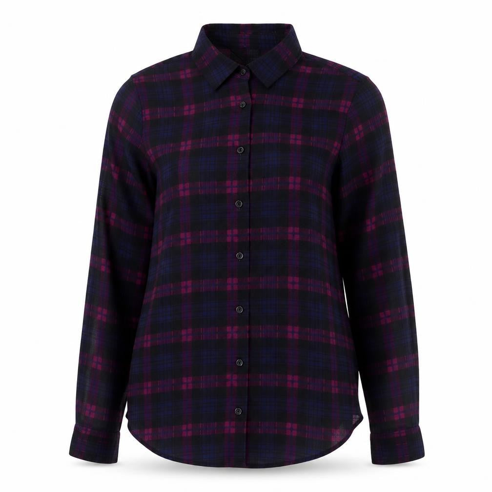PRETTYLITTLETHING Womens Blue Check Polyester Basic Button-Up Size 8 Collared