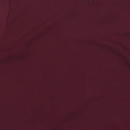 New Look Womens Red Polyester Basic Blouse Size 14 Round Neck