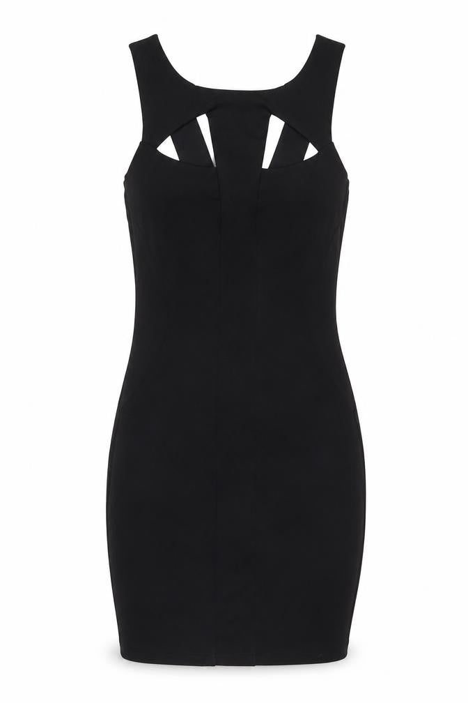 Miss Selfridge Womens Black Polyester Bodycon Size 8 Round Neck Pullover