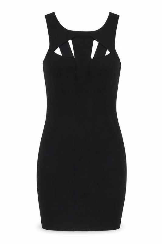 Miss Selfridge Womens Black Polyester Bodycon Size 8 Round Neck Pullover