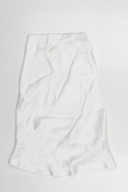 Zara Womens White Polyester Basic Tank Size S Cowl Neck