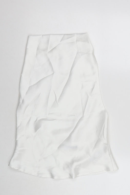 Zara Womens White Polyester Basic Tank Size S Cowl Neck