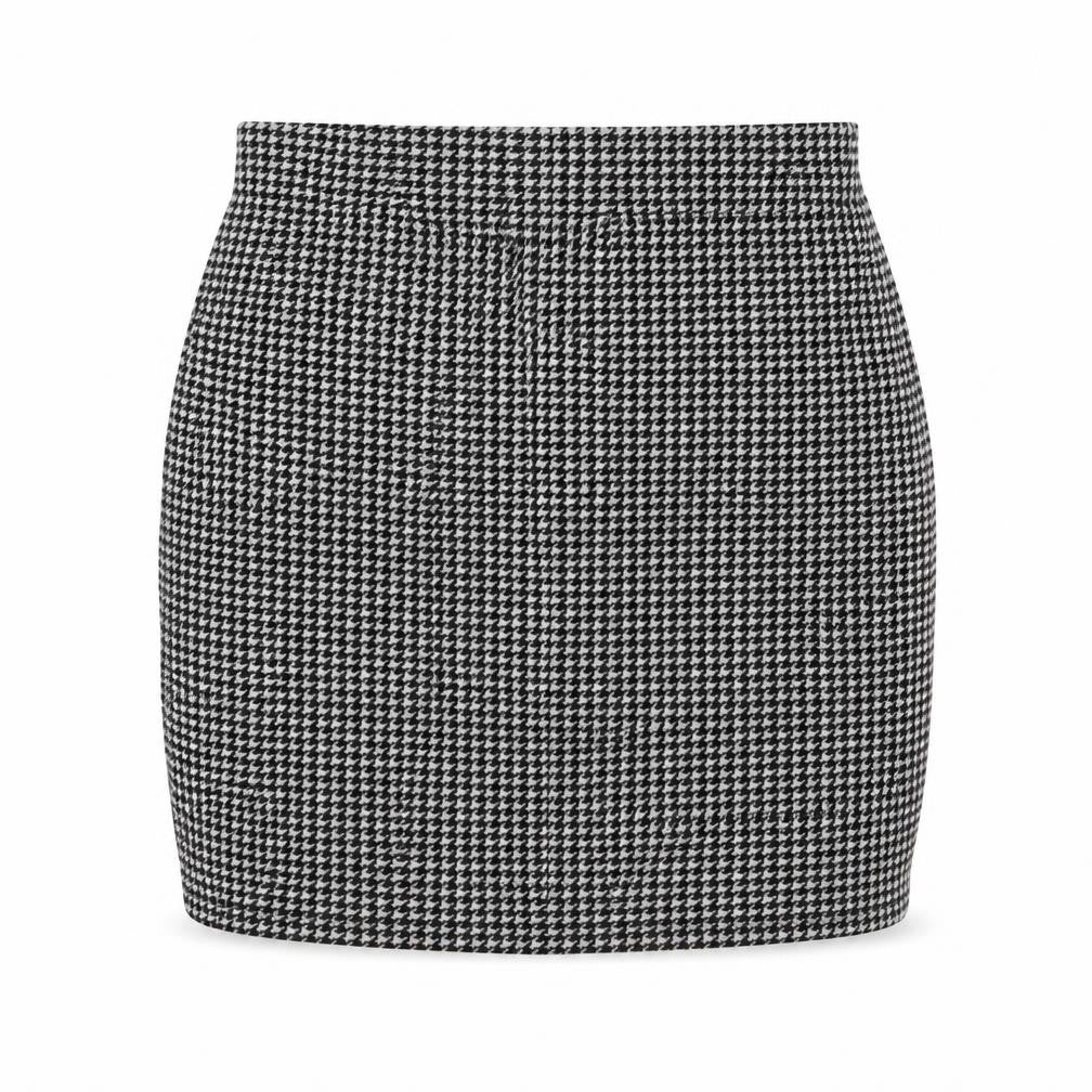 New Look Womens Black Herringbone Polyester Mini Skirt Size 10