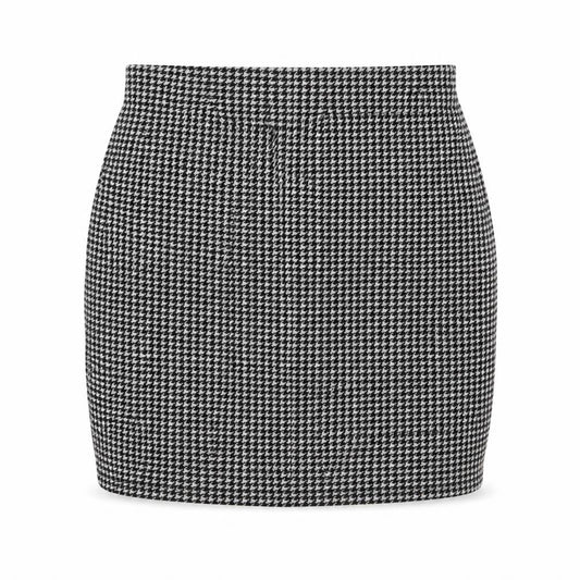 New Look Womens Black Herringbone Polyester Mini Skirt Size 10