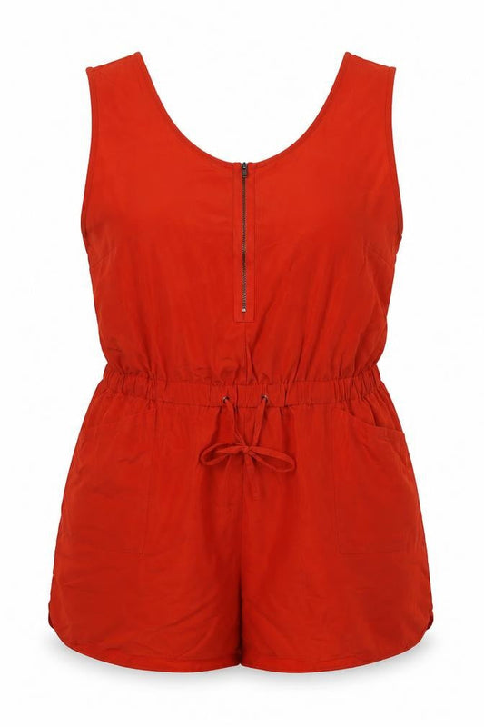 South Womens Red Polyester Romper One-Piece Size 22 L3 in Zip