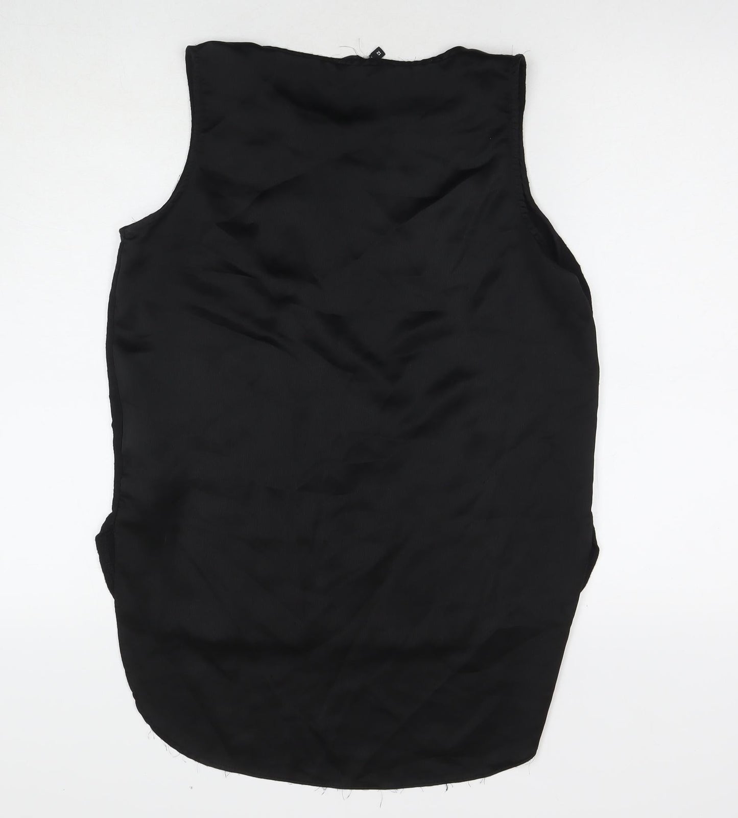 New Look Womens Black Polyester Basic Tank Size 12 Round Neck