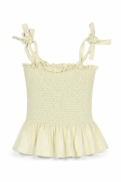Brave Soul Womens Yellow Cotton Basic Blouse Size S Square Neck