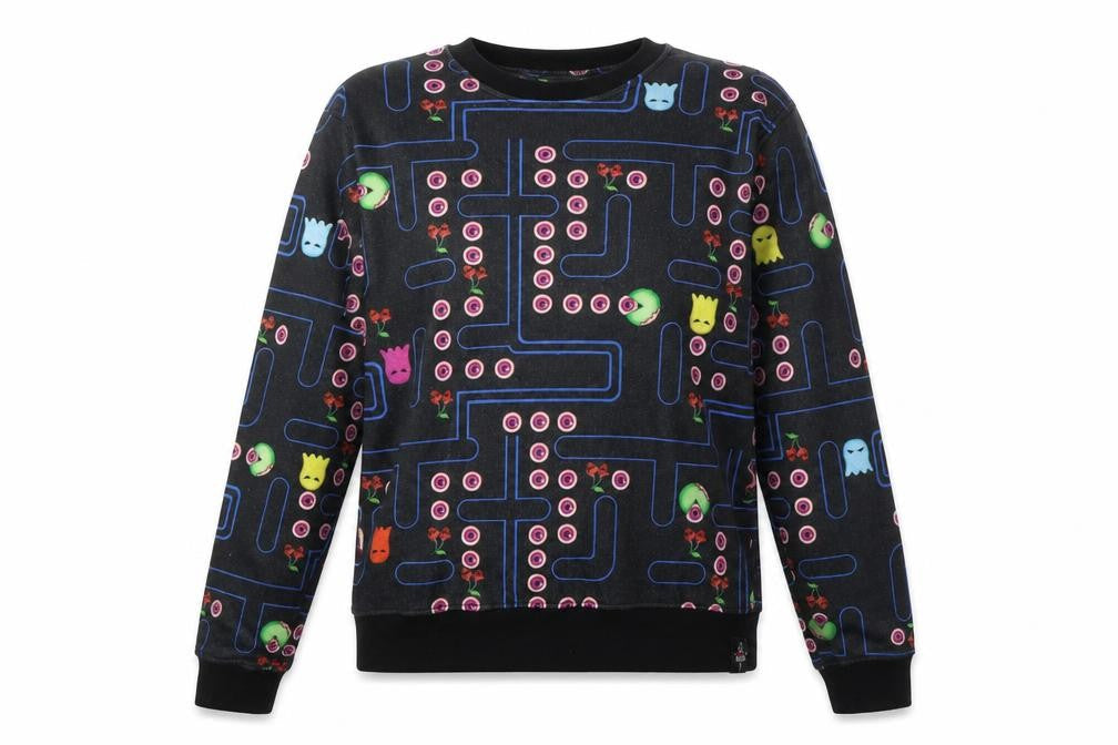 Insanity Womens Multicoloured Polyester Pullover Sweatshirt Size S - Pac Man