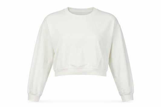 Zara Womens Ivory Cotton Pullover Sweatshirt Size M