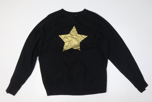 Fruit of the Loom Womens Black Cotton Pullover Sweatshirt Size XL - Gold Star