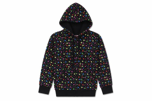 Bubble Girls Multicoloured Cotton Full Zip Hoodie Size 8 Years Zip - Stars