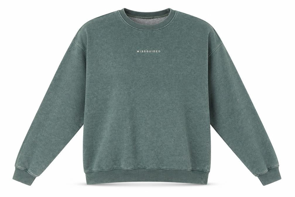 Missguided Womens Green Polyester Pullover Sweatshirt Size 10
